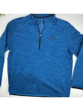 REALTREE Blue Quarter Zip Pullover Sweatshirt Size L